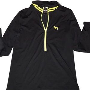 VS Pink Ultimate Black&Lime Green Half Zip Size M